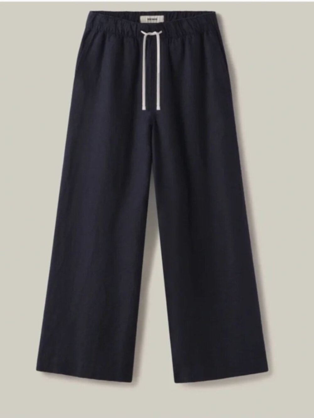 Buck Mason Catalina 100% Linen Casual Wide Leg Pants Navy Blue Women's Large